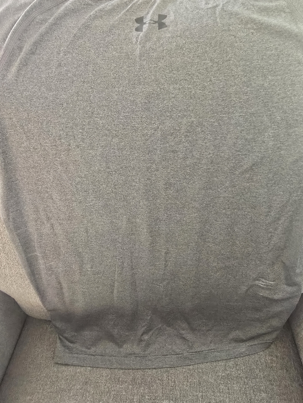 Under Armour Gray Performance Compression Tee with Center Logo - Picture 3 of 5